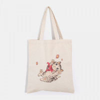 Women Print Cat Pattern Shoulder Bag Casual Shopping Bag