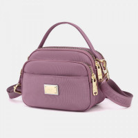 Women Oxford  Multi-Layer Zipper Pocket Crossbody Bag Wild Waterproof Large Capacity Shoulder Bag Handbag
