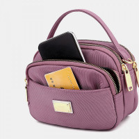 Women Oxford  Multi-Layer Zipper Pocket Crossbody Bag Wild Waterproof Large Capacity Shoulder Bag Handbag