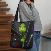Women Felt Cute Cartoon Green Monster Pattern Shoulder Bag Handbag Tote