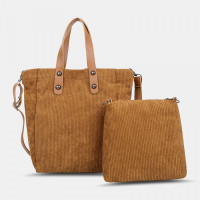 2 PCS Smooth Comfy Corduroy Tote Women Large-capacity Strengthen Strap Magnetic Clasp Crossbody Bag Underarm Bag