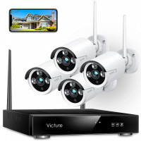 Victure NK200 1080P Wireless Security Camera System 8 Channel NVR 4PCS Outdoor WiFi IP66 Waterproof Motion Detecting Surveillance Camera
