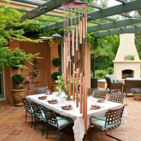 Scrub Aluminum Alloy Gold Tubes Wind Chime for Living Room Garden Yard Party