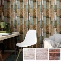 Wooden PVC Floor Tile Sticker Self Adhesive Wallpaper Kitchen Wall Sticker for House Bedroom Living Room DIY Wall Ground Decor