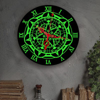 Simple Nnocturnal Glow Wall Clock Creative Nordic Woodiness Wall Clock Novelty Bedroom Home Decor Clock