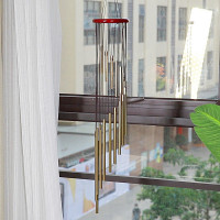 Scrub Aluminum Alloy Gold Tubes Wind Chime for Living Room Garden Yard Party