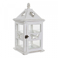 Lantern DKD Home Decor White Crystal Pinewood (21 x 21 x 43 cm)