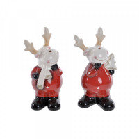 Decorative Figure DKD Home Decor Reindeer (2 pcs) (8 x 9 x 18 cm)