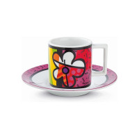 Set of Mugs Britto Flower Multicolour Ceramic (2 pcs)