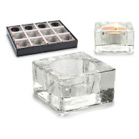Candleholder Squared Transparent Glass