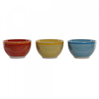 Bowl DKD Home Decor Stoneware (700 ml) (3 pcs) (14 x 14 x 8 cm)