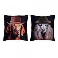 Cushion DKD Home Decor Dog Polyester (2 pcs) (45 x 45 x 45 cm)