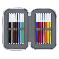 Double Pencil Case Umbro Black (28 pcs)