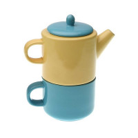 Teapot Stoneware (9,5 x 18 x 15 cm) Bicoloured