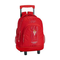 School Rucksack with Wheels Compact Real Sporting de Gijón Red