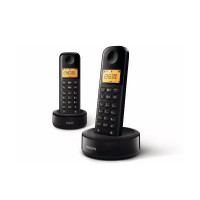 Wireless Phone Philips D1602B/01 1,6" 300 mAh GAP (2 pcs) Black