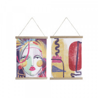 Painting DKD Home Decor Abstract MDF Wood (2 pcs) (38 x 1.5 x 51 cm)