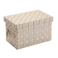Storage Box Nali Small With lid Beige (18 x 17 x 30 cm)