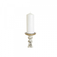 Candle Holder DKD Home Decor White Iron Mango wood (15 x 15 x 38 cm)