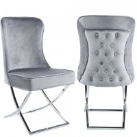 Chair DKD Home Decor Grey Polyester Steel (53 x 64 x 99.5 cm)