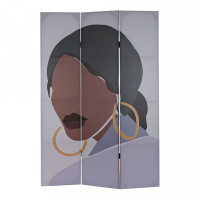 Folding screen DKD Home Decor African Woman Reversible Canvas MDF Wood (120 x 2.5 x 180 cm)