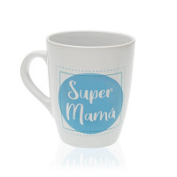 Ceramic Mug Super Mamá Stoneware (8,5 x 10 x 8,5 cm)