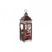 Lantern DKD Home Decor Father Christmas White Red Metal (13 x 13 x 39 cm)