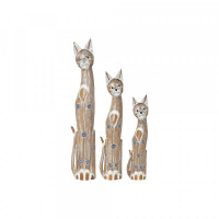 Decorative Figure DKD Home Decor Cats (3 pcs) (16 x 7 x 78 cm) (14 x 6 x 60 cm) (17 x 7.5 x 100 cm)