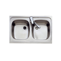 Sink with Two Basins Teka E/50 2C Stainless steel