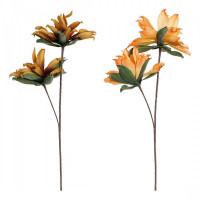 Decorative Flowers DKD Home Decor Yellow Orange EVA (Ethylvynilacetate) (2 pcs)