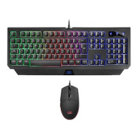 Keyboard with Gaming Mouse Mars Gaming MCP100ES RGB USB Black