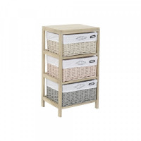Chest of drawers DKD Home Decor wicker Paolownia wood (40 x 30 x 73 cm)