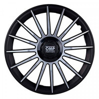 Hubcap OMP OMP1410 Black Silver 14" (4 uds)