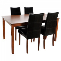 Table set with 4 chairs DKD Home Decor Oak (120 x 75 x 74 cm) (5 pcs)