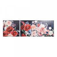 Painting DKD Home Decor Floral 100 x 3 x 100 cm (3 pcs)