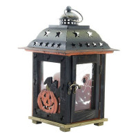 Lantern DKD Home Decor Halloween Wood Metal (17 x 17 x 26 cm)