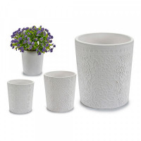 Plant pot White Ceramic (12,3 x 12 x 12,3 cm)