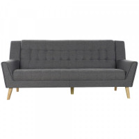 Sofa DKD Home Decor Linen Traditional Dark Grey (200 x 80 x 90 cm)