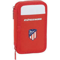 Double Pencil Case Atlético Madrid White Red (28 pcs)