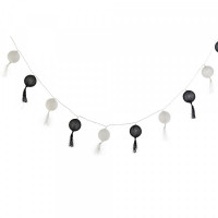 Wreath of LED Lights DKD Home Decor White Black Boho (6 x 6 x 150 cm)