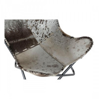 Armchair DKD Home Decor White Grey Leather Light brown (70 x 70 x 90 cm)