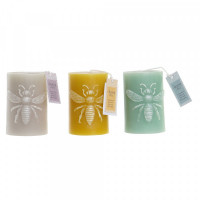 Candle DKD Home Decor Traditional Bee (3 pcs) (7 x 7 x 10 cm)
