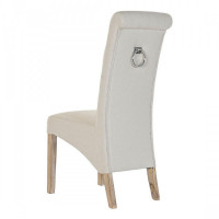 Chair DKD Home Decor Beige Linen Rubber wood (44 x 65 x 107 cm)
