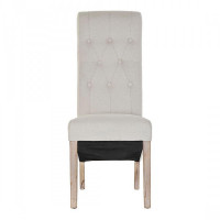 Chair DKD Home Decor Beige Linen Rubber wood (44 x 65 x 107 cm)