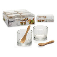 Set of glasses Vivalto With teaspoon Wood Glass Bamboo Crystal (2 Pieces)