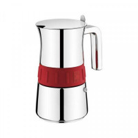 Italian Coffee Pot BRA Elegance Red (10 Cups)
