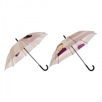 Umbrella DKD Home Decor Beige Polyester Stainless steel Lilac (2 pcs)
