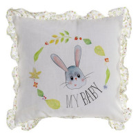 Cushion DKD Home Decor My Baby Linen Rabbit (45 x 45 cm)