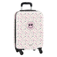 Cabin suitcase Smiley World Garden White Pink 20''