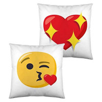 Cushion with Filling Emoji Face Blowing a Kiss (40 x 40 cm)